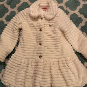 Juicy Couture White Textured Puffer Coat